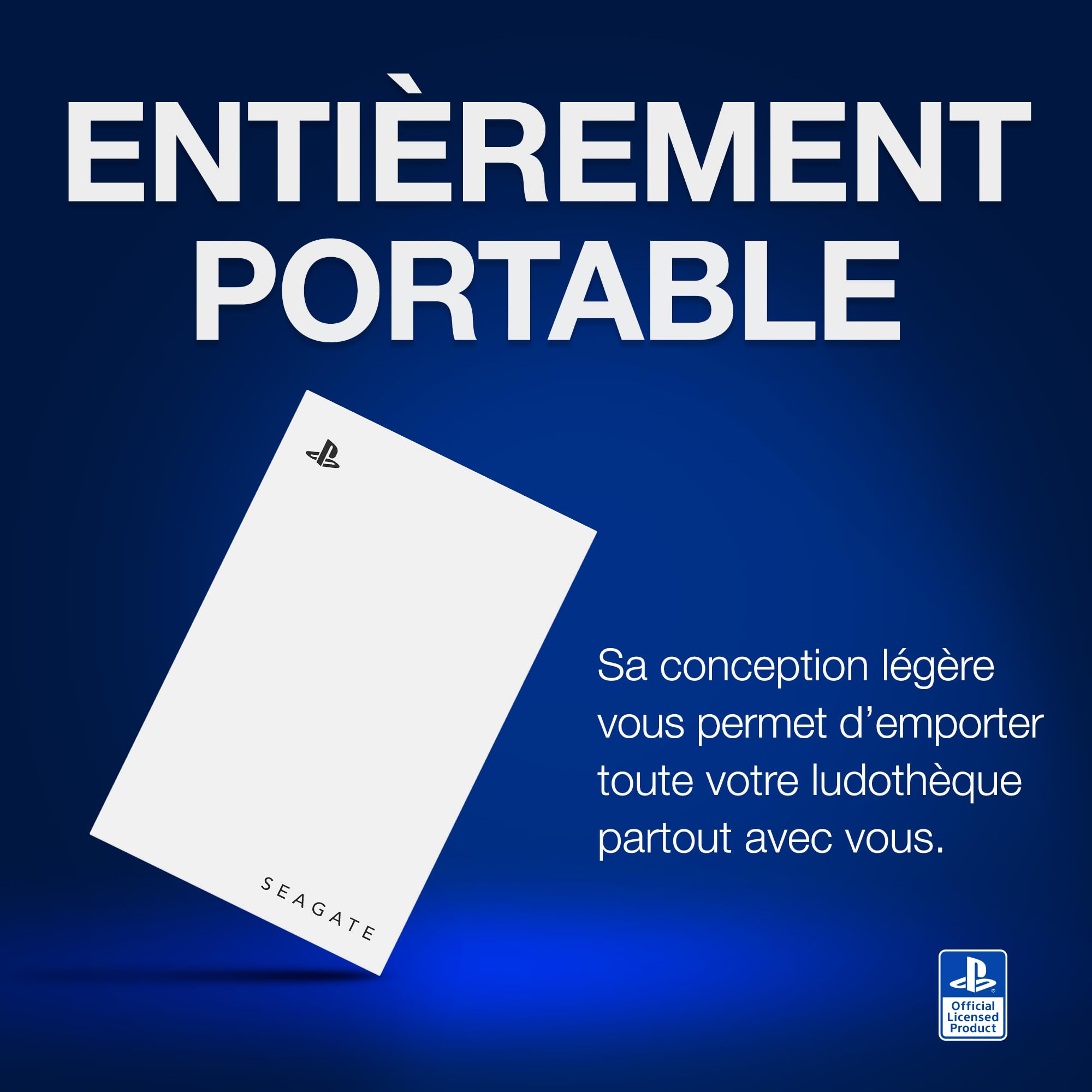 Seagate Game Drive for PS5, 2 to, Disque Dur Externe, USB 3.0, sous Licence Officielle, éclairage LED Bleu (STLV2000201)