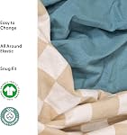 The Peanutshell 4-Pack Organic Fitted Crib Sheet Set - Soft & Breathable Baby Girl or Boy Crib Sheets, 100% Jersey Cotton Nursery Decor, Fit for Standard Mattress Cover- Check
