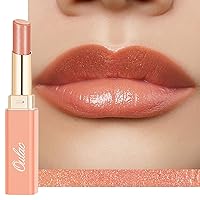 Vista 21 de Oulac Lápiz labial Warm Pink Shine - Lápiz labial hidratante con brillo, bálsamo labial con tinte, acabado jugoso con brillo transparente, fórmula