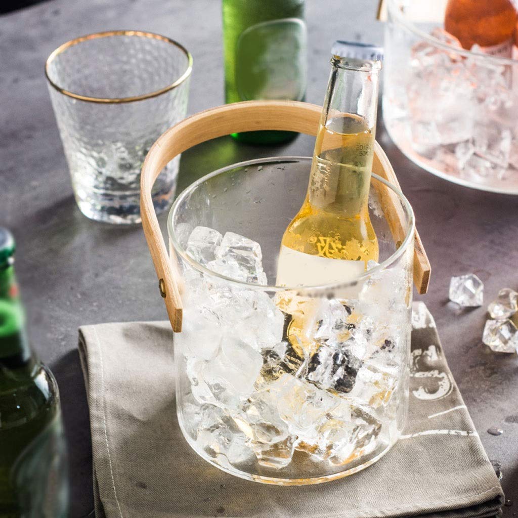 Cubo de Hielo Cubo de Hielo con Hielo con Mango Hogar Capacidad de Gran Capacidad de Almacenamiento de Frutas Barra de Cubo de champán Cóctel Cubierto de Hielo Creativo Hieleras para Fiestas (Size :