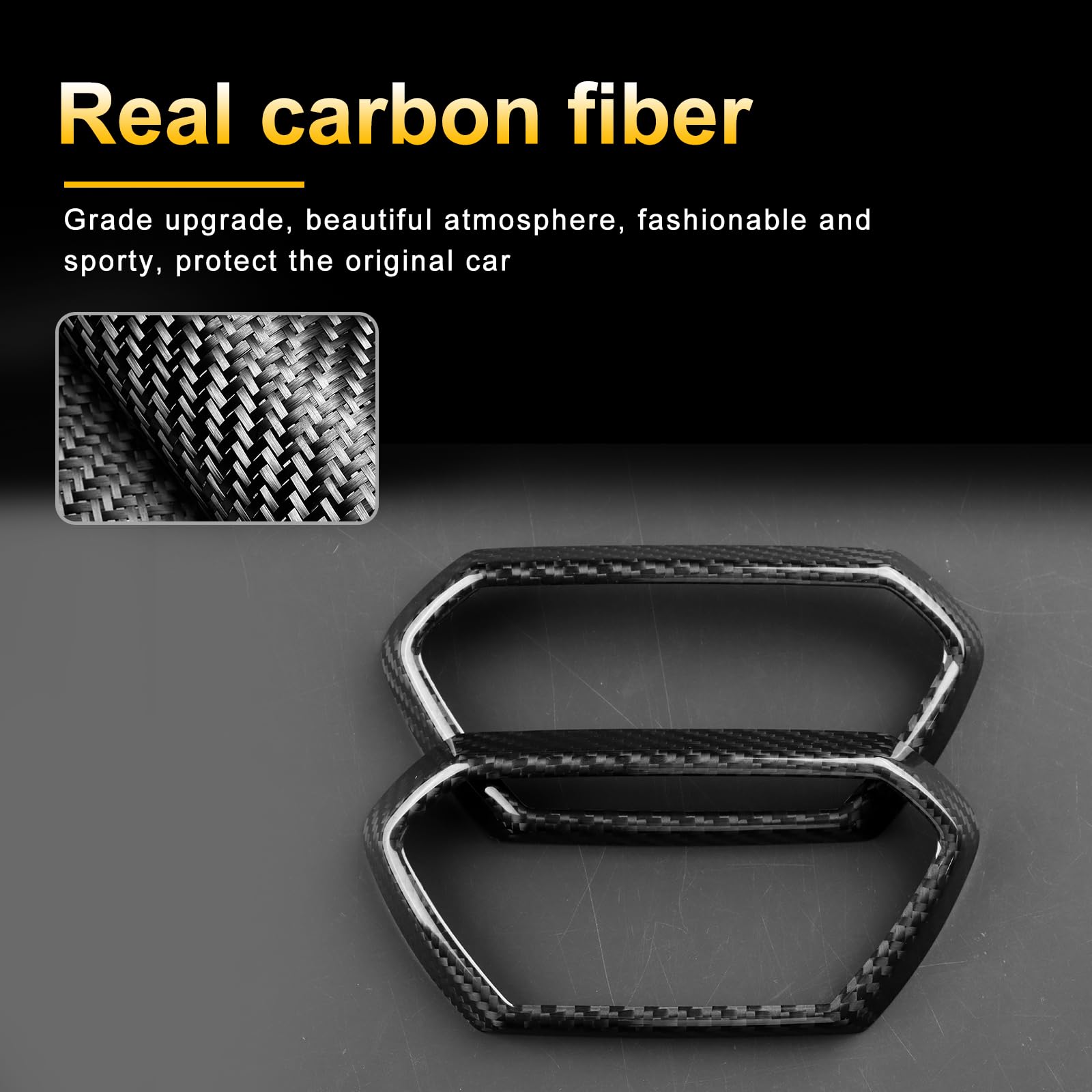 KUNGKIC per Seat Leon/Cupra Formentor/Cupra Leon 2021-2026 Fibra di Carbonio Console Centrale Auto Lato Griglia di Ventilazione Rivestimento Adesivo Interno Protezione Ventilazione Accessori
