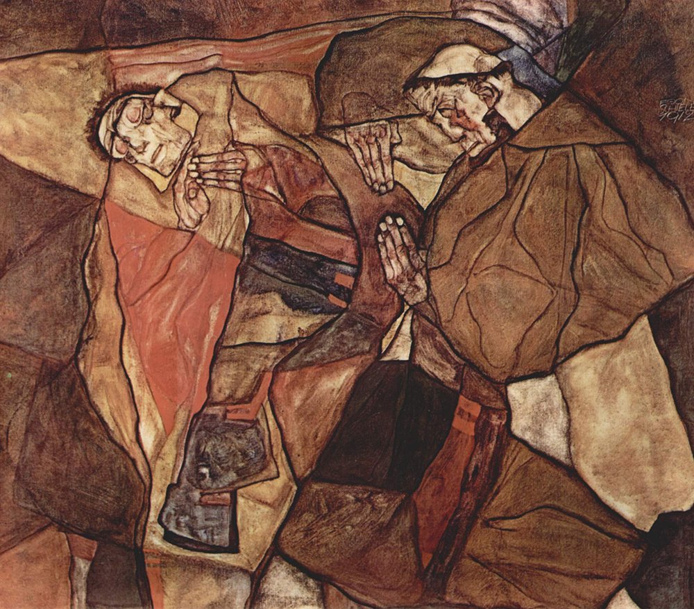 Egon Schiele Sleeping lámina mate mediana para decoración de interiores