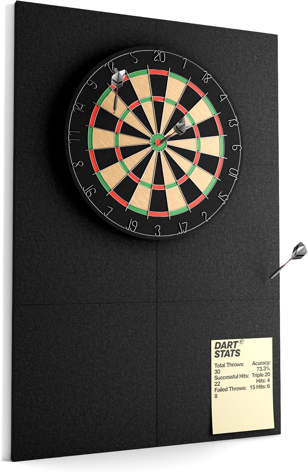 FLUXYNARA Felt Dart Board Wall Protector Foldable Square Surround Protector Backing Tiles, Wall Protector with Adhesive Pads | Home & Basement & Garage Use