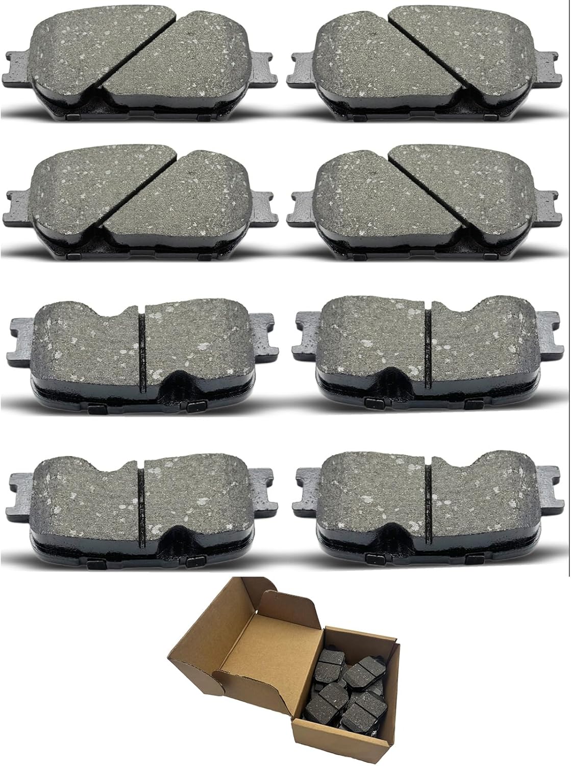 Brake Pads Kit For Toyota For Camry 2002 2003 2004 2005 2006, D908 D885 8PCS Front & Rear Ceramic Disc Brake Pads CCTECHMASS