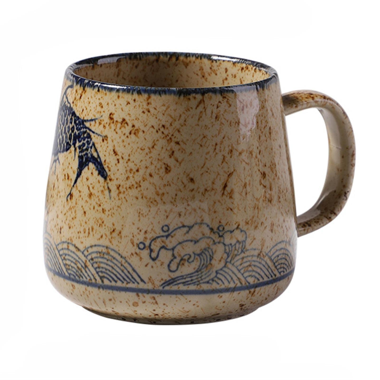 Tasse céramique vintage créative 380ml, l'art de l'argile pour votre café