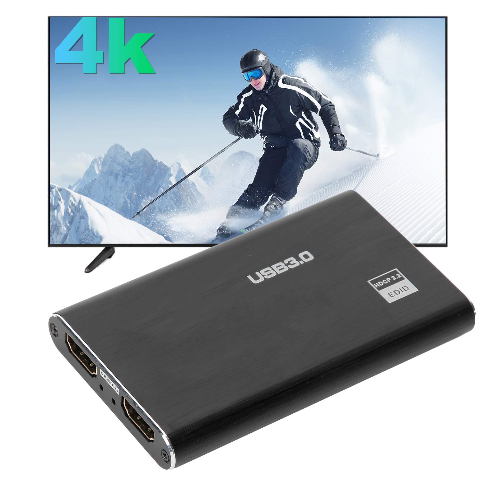Yanmis Tarjeta de Captura de Vídeo USB3.0 Grabadora de Juegos 4K 1080P, Caja de Transmisión en con Protocolo MJPEG UAC UVC, Ancho de Banda de 300 MB/s, Compatible con Mac OS