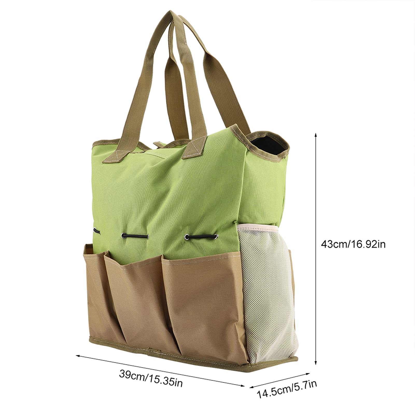 SIXRUN Borsa per Attrezzi da Giardinaggio, Organizer per Attrezzi da Giardino in Tela con 5 Tasche Esterne e 2 Tasche Interne, Borsa Portaoggetti Portatile con Parte Superiore Aperta per Giardinieri
