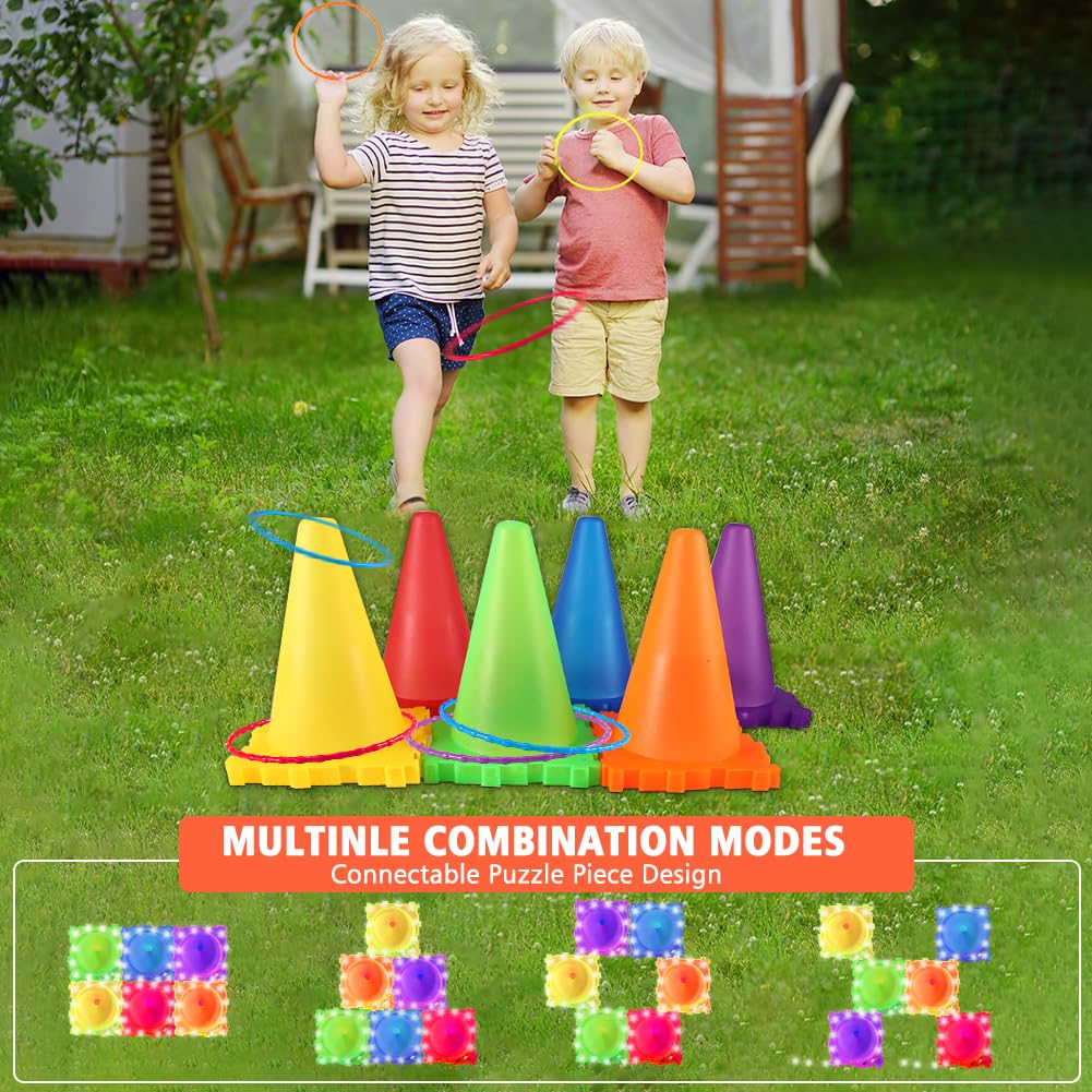 Lekabee Wurfspiel Für Kinder - 24 Ringe & 2 Türme Für Garten Party