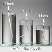 Vista 1 de Firefly Fuel 5-Inch Refillable Glass Pillar Candle - Liquid Candles are The Latest Trend in Candle Lighting