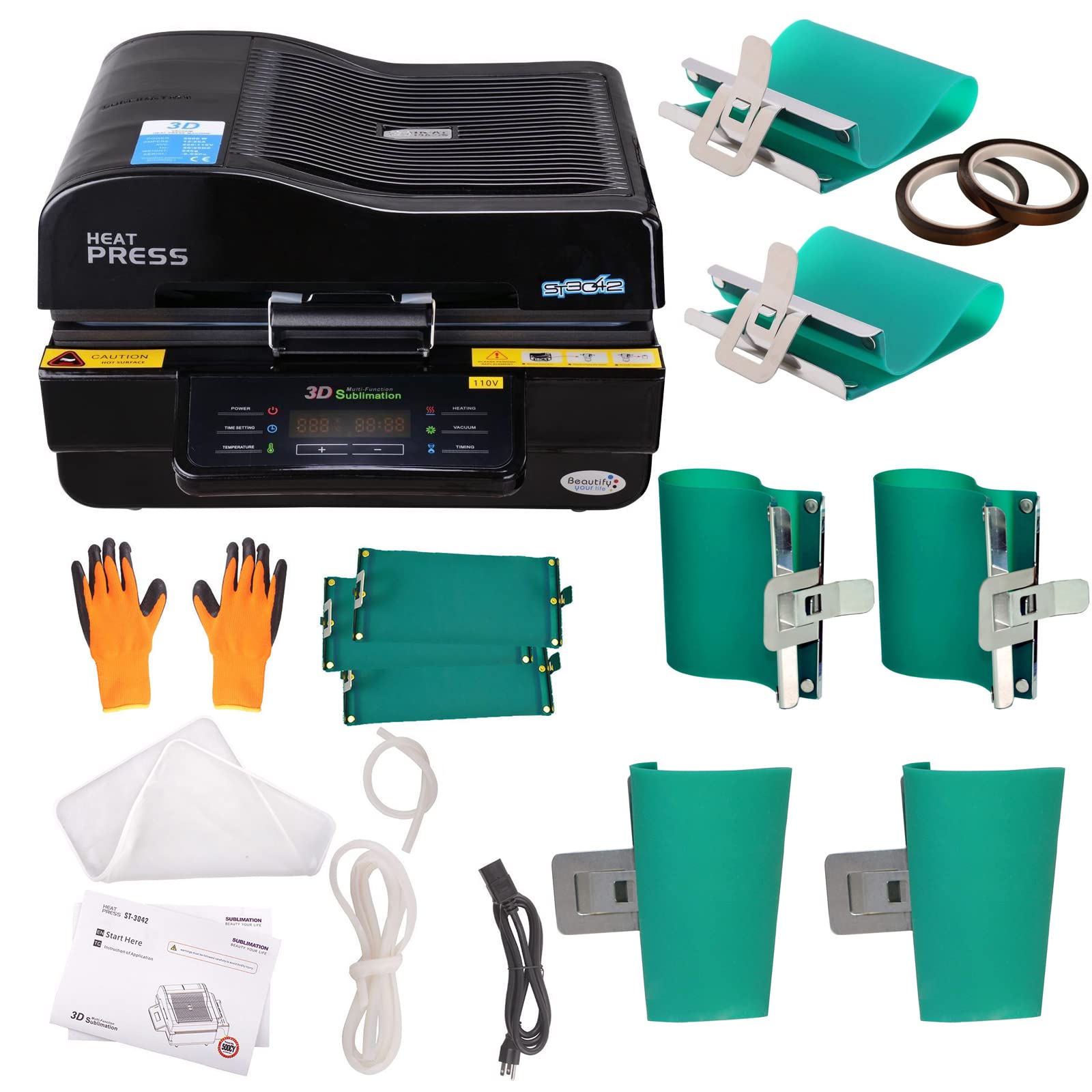 版画 mecke 3D Heat Transfer Press Machine, Amazon.com: BREVELTION 3D Vacuum Sublimation Heat Press Machine