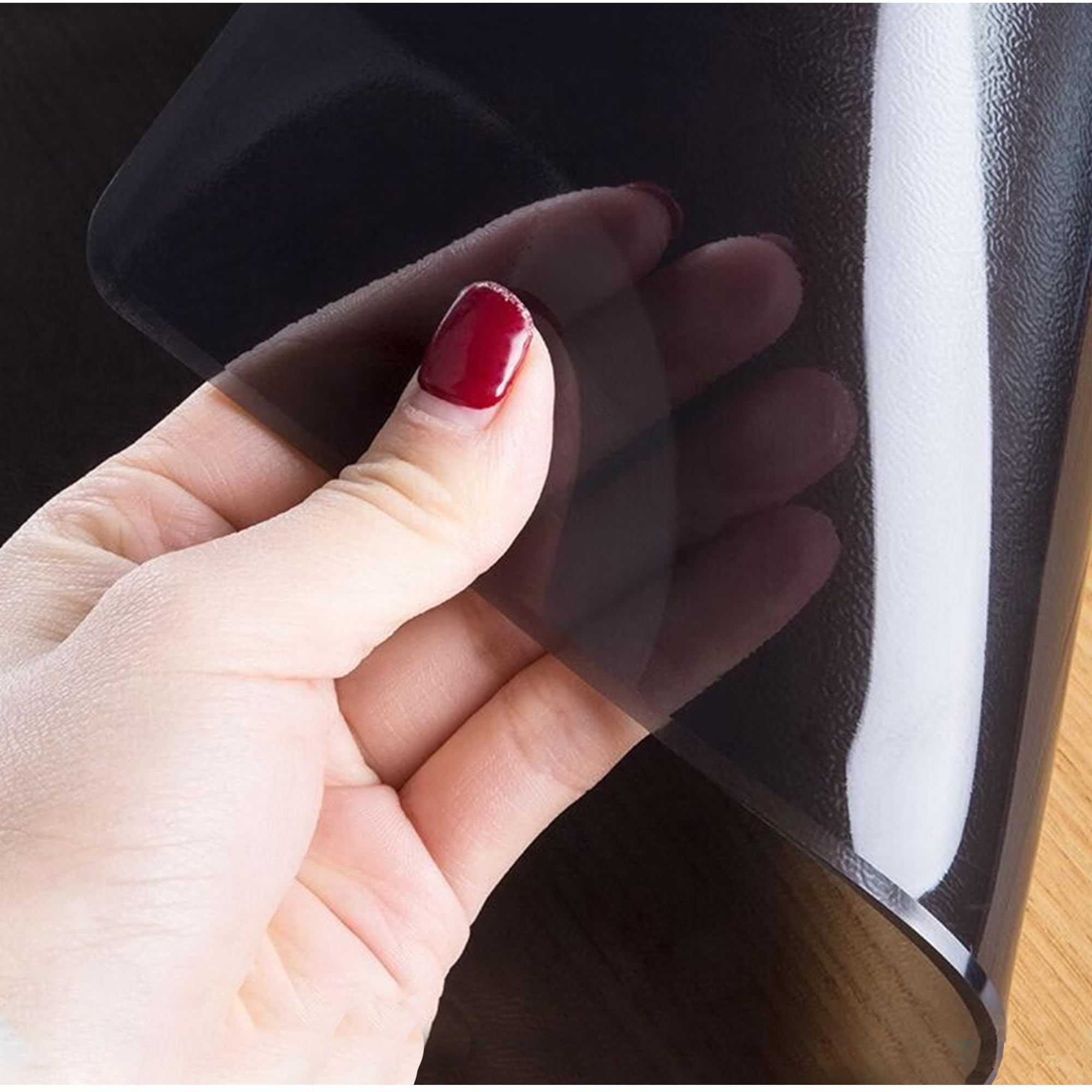 Thick PVC Table Protector Home Tablecloth Protector Waterproof Used as a Protective Cover, It Can be Used in Restaurants, Living Rooms, Cafes, Etc. (Black, 2mm - 45 x 300 cm Rectangle)