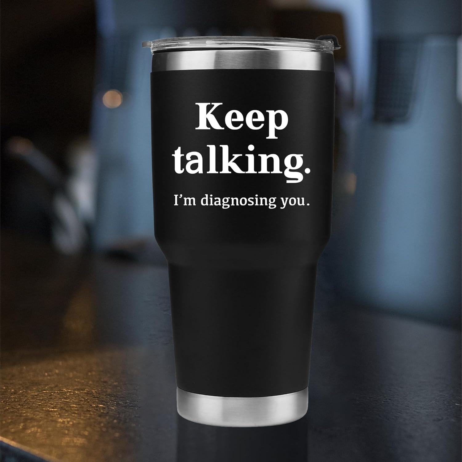 Keep Talking I'm Diagnosing You Counsellor Vacuum Insulated Tumbler Psychologist Psychology Doctor Dr Therapist Psychiatrist Funny Travel Mug With Stainless Steel Straw and Removable Lid (30 oz) - Image 7