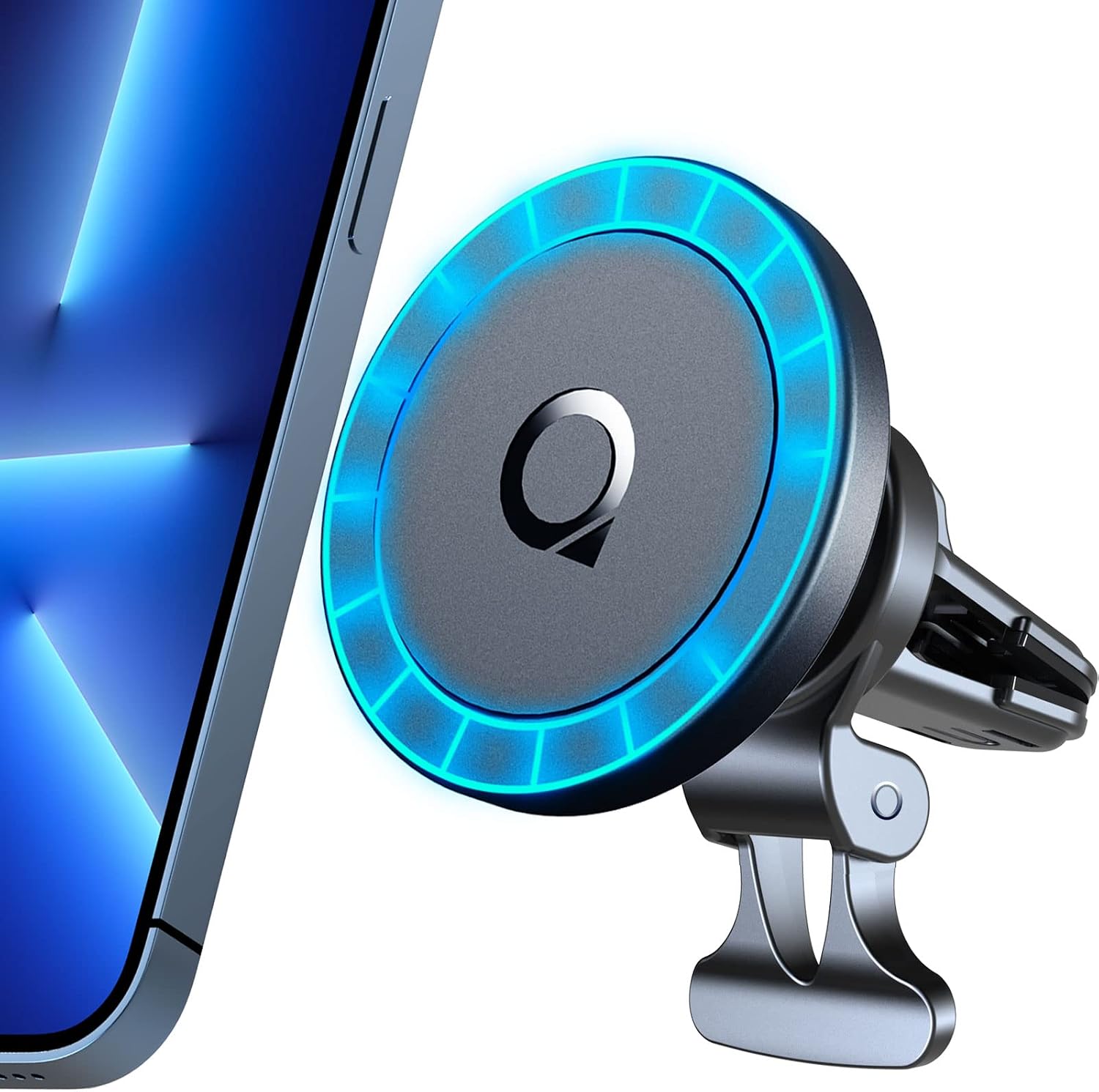 Quarble Ultimate Stable Air Vent Car Mount Holder Compatible with Magsafe Case iPhone 14 13 12/Pro/Pro Max/Mini (Wearing No Case or Magsafe Case) 360° Adjustable No Metal Plate Needed
