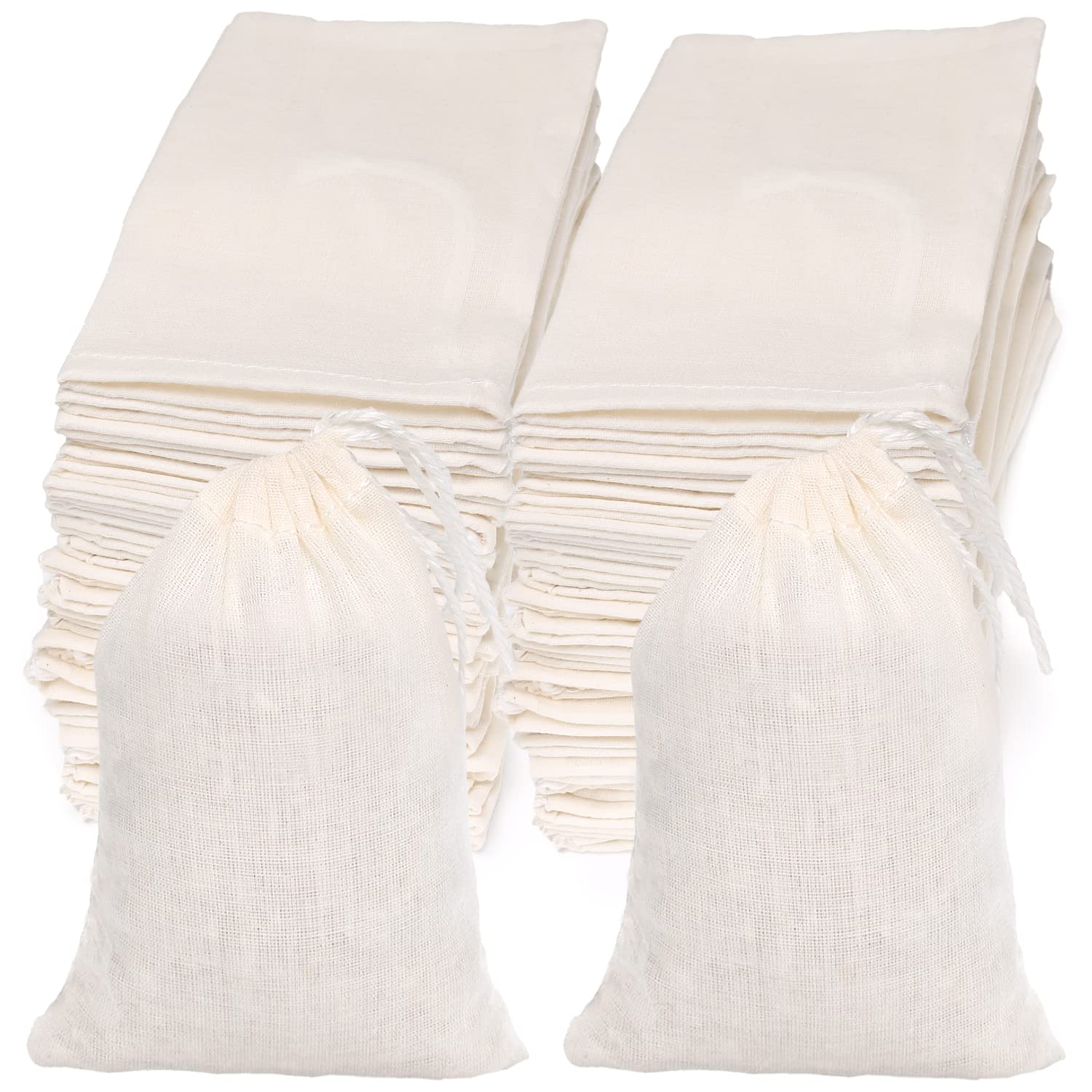 Cotton Bags Muslin Bags Sachet Bag for Home Supplies (4x6 Inch (60 Pack))