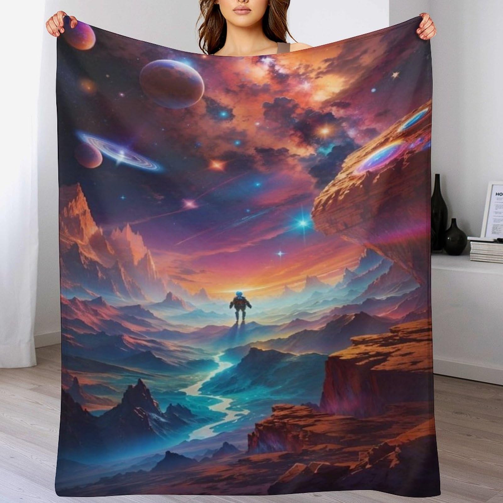 Couverture ciel étoilé cadeau idéal pour adultes et enfants flannel