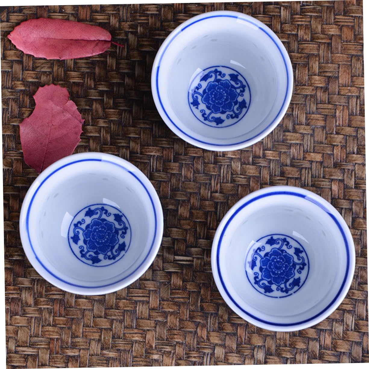OFFSCH 2 Tazze Da Tè Piccole in Ceramica Senza Manico Tazze Da Tè Kungfu A Righe in Porcellana
