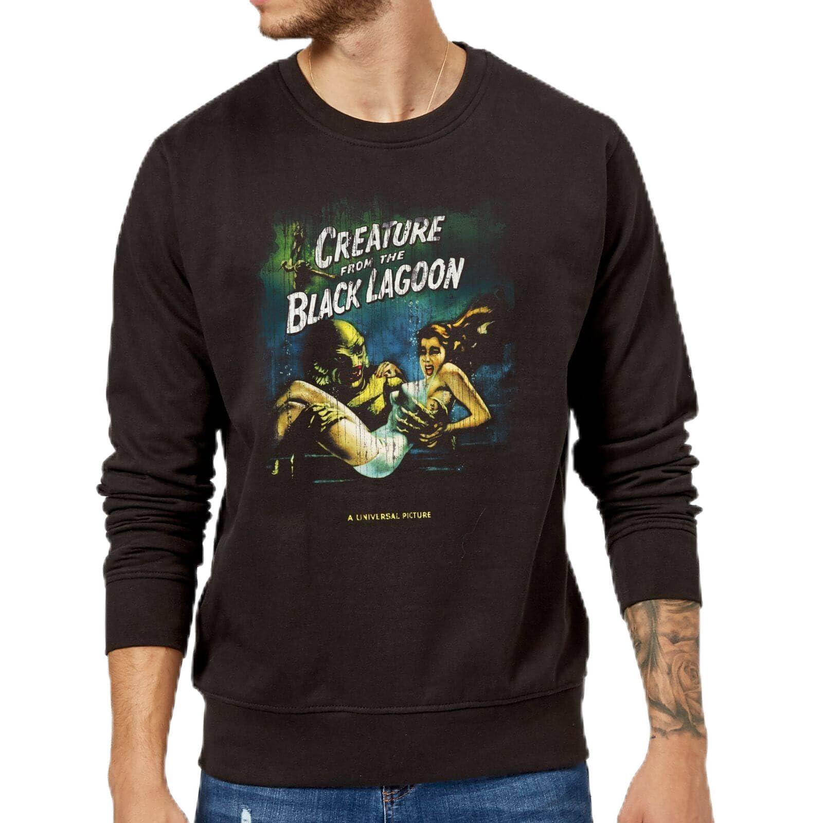 Zavvi Unisex Black Universal Monsters Creature From The Lagoon Vintage Poster Sweatshirt - L