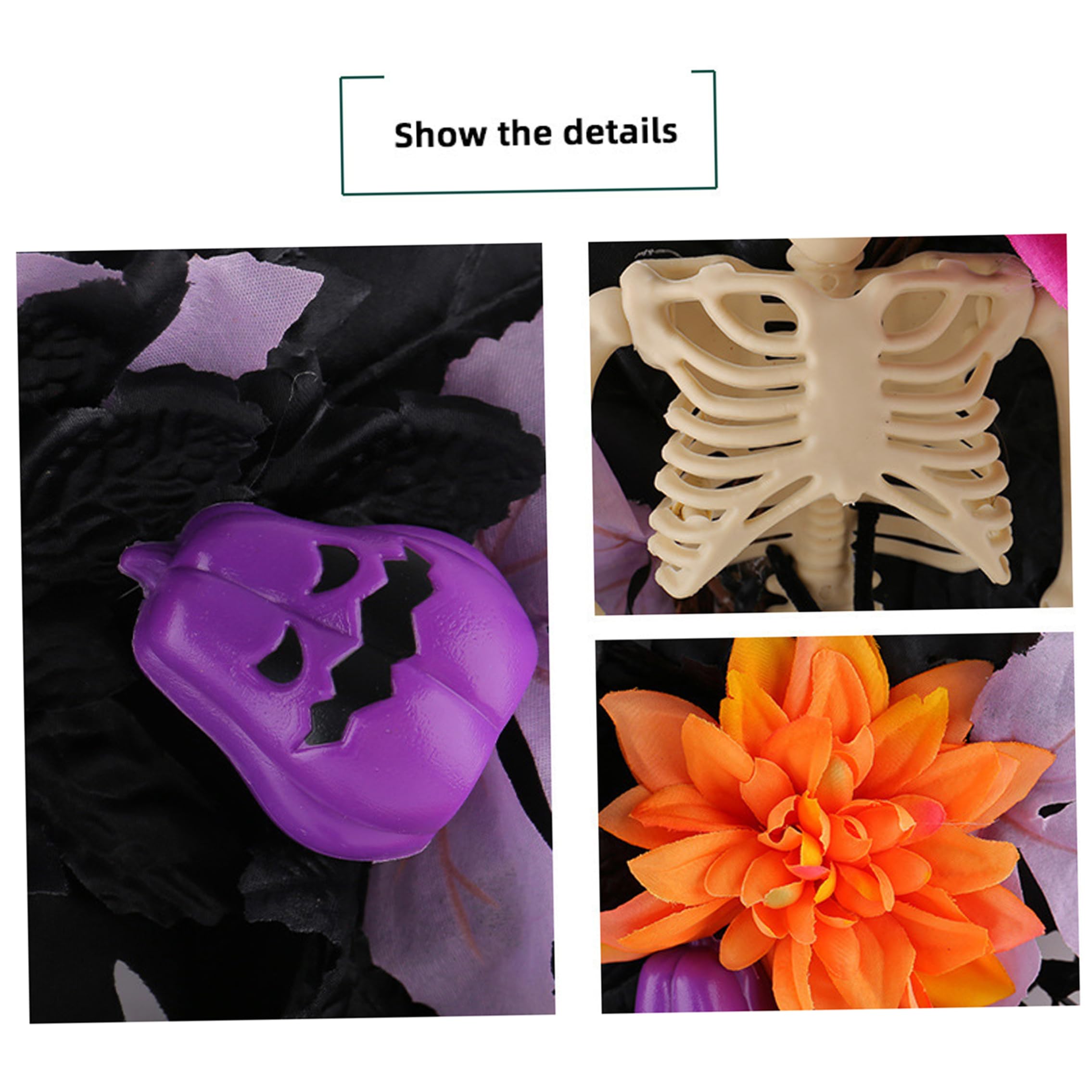 Ghirlanda di Halloween con scheletro spettrale e decorazione da parete festosa di Halloween