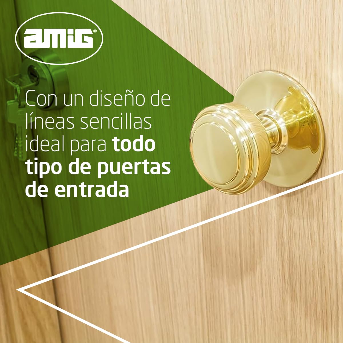 Amig - Pomo Mod 12 Dorado Redondo de Latón Macizo Pulido para Puertas Exteriores de Entrada - Diámetro Tirador Ø70 mm · Altura 68,5 mm - Fácil de Instalar Incluye Tuerca de Fijación