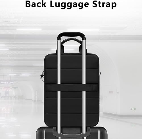 Miniatura 5 de MOSISO Bolsa de hombro vertical para laptop, 15-15.6 pulgadas, doble capa, acolchada y esponjosa, compatible con MacBook Pro de 16 pulgadas, HP,