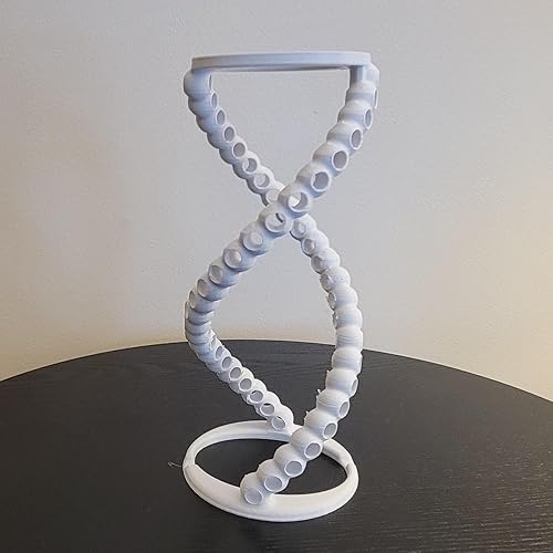 Miniatura 4 de Znet3D DNA Helix Portalápices  9 pulgadas de alto  Capacidad para 24 lápices  Diseño liso de borde redondo  Lápices no incluidos (blanco)