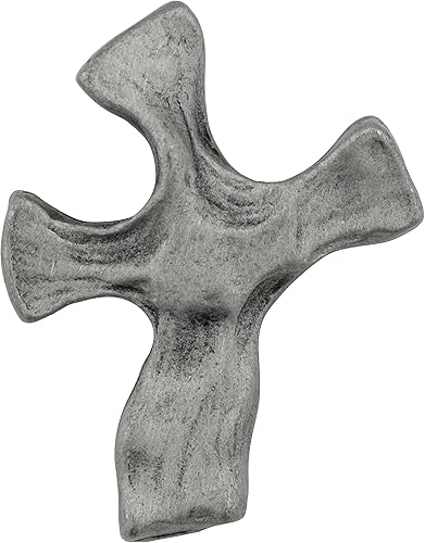 Miniatura 2 de Cruz de bolsillo con piedra de tacto de peltre de 1.5 pulgadas, diseño único de cruz adherida, gran regalo para primera comunión, confirmación,