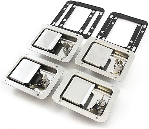 Miniatura 3 de Cerradura de puerta de automóvil, juego de cerradura y pestillo de puerta de camión, manija de pestillo de puerta de remo de remolque, cerradura de