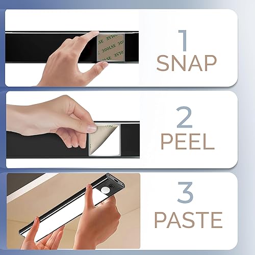 Miniatura 4 de Compuaddict - Luces LED para debajo del gabinete, recargable debajo del gabinete, iluminación para cocina, dormitorio, escalera, sensor de