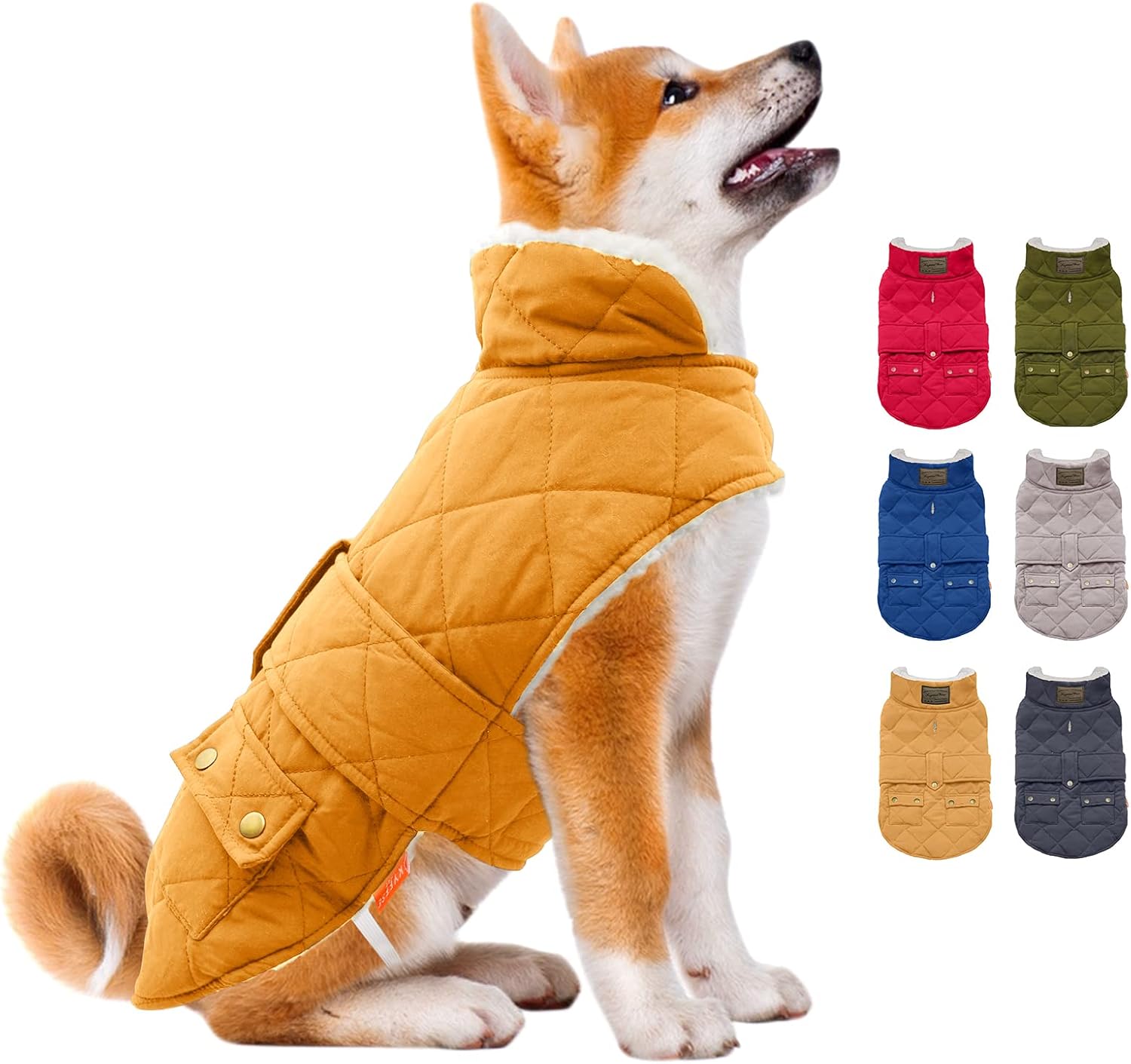 KYEESE Dog Cold Weather Coats Cozy Windproof Padded Sherpa