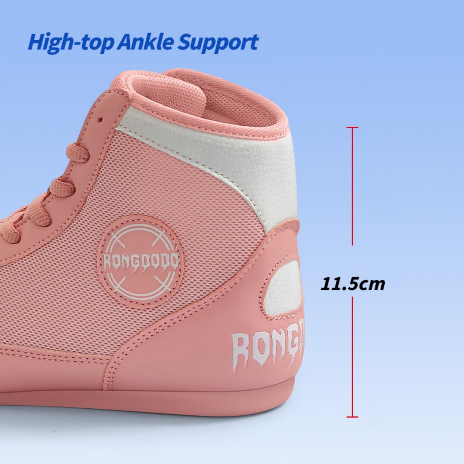 Zapatillas Boxeo Hombre Mujer Zapatillas Lucha Botas Fitness Caña Alta Planas Antideslizantes Zapatillas Halterofilia Powerlifting para Jóvenes