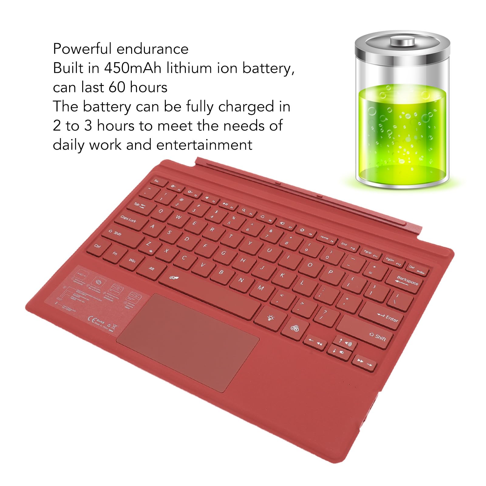 SUNGOOYUE Tablet Wireless Ultra-Slim con Design Magnetico, Retroilluminazione Colorata, Tecnologia 5.0, Durata della Batteria Lunga, Tastiera Wireless Mini Mini Portatile Multi Touchpad