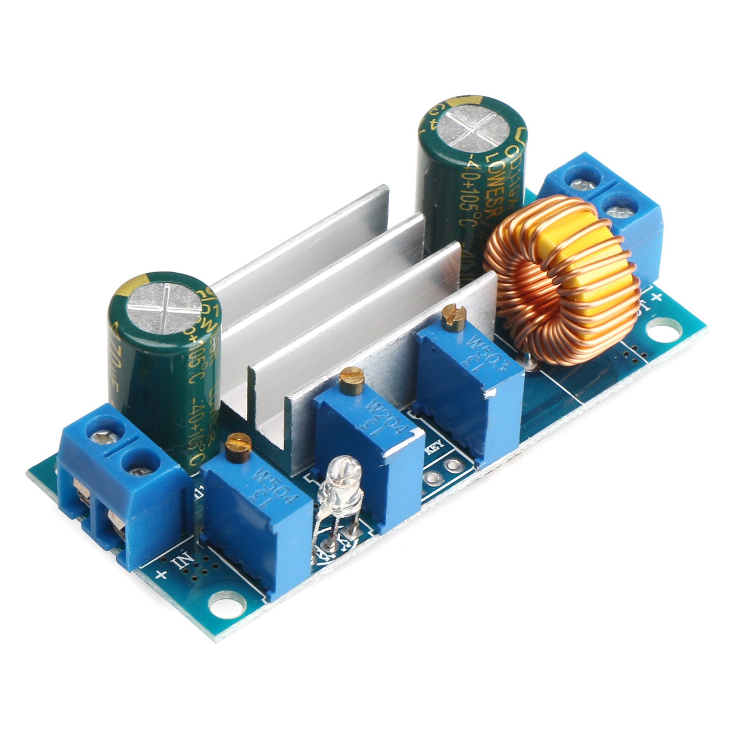 DROK DC-DC4.5-30V to 0.8-30V Constant Voltage and Current Buck Converter 12V to 5V 5A Step-Down Voltage Regulator Module Board LED Driver Power Transformer