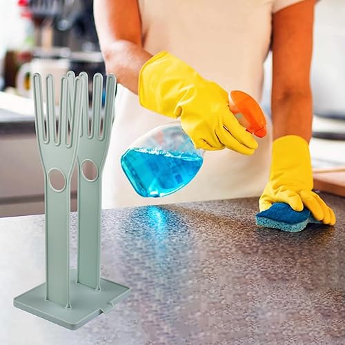 Miniatura 5 de Soporte para guantes de cocina, secador de manoplas de plástico reutilizable, estante para lavar platos, soporte para fregadero, color azul