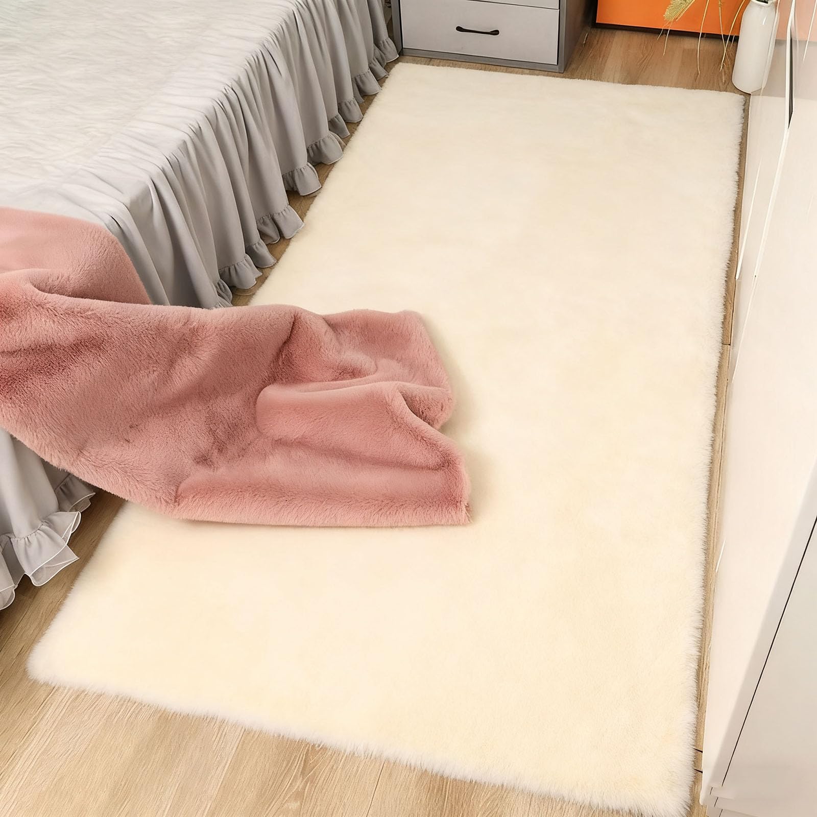 Tapis de salon uni antidérapant à poil ras facile à nettoyer 185x210