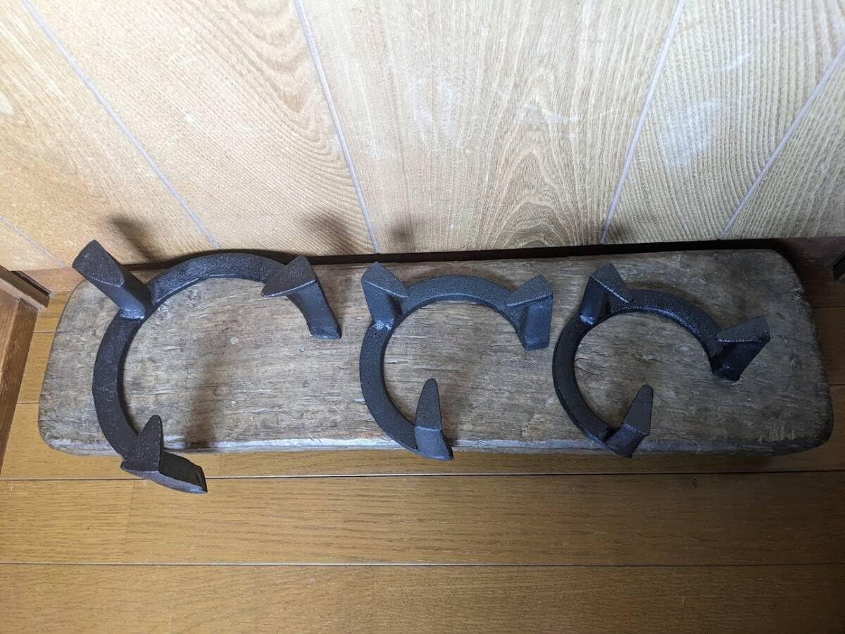 五徳大中小3個五徳 鉄製 三ツ爪 五徳大 五徳中 五徳小