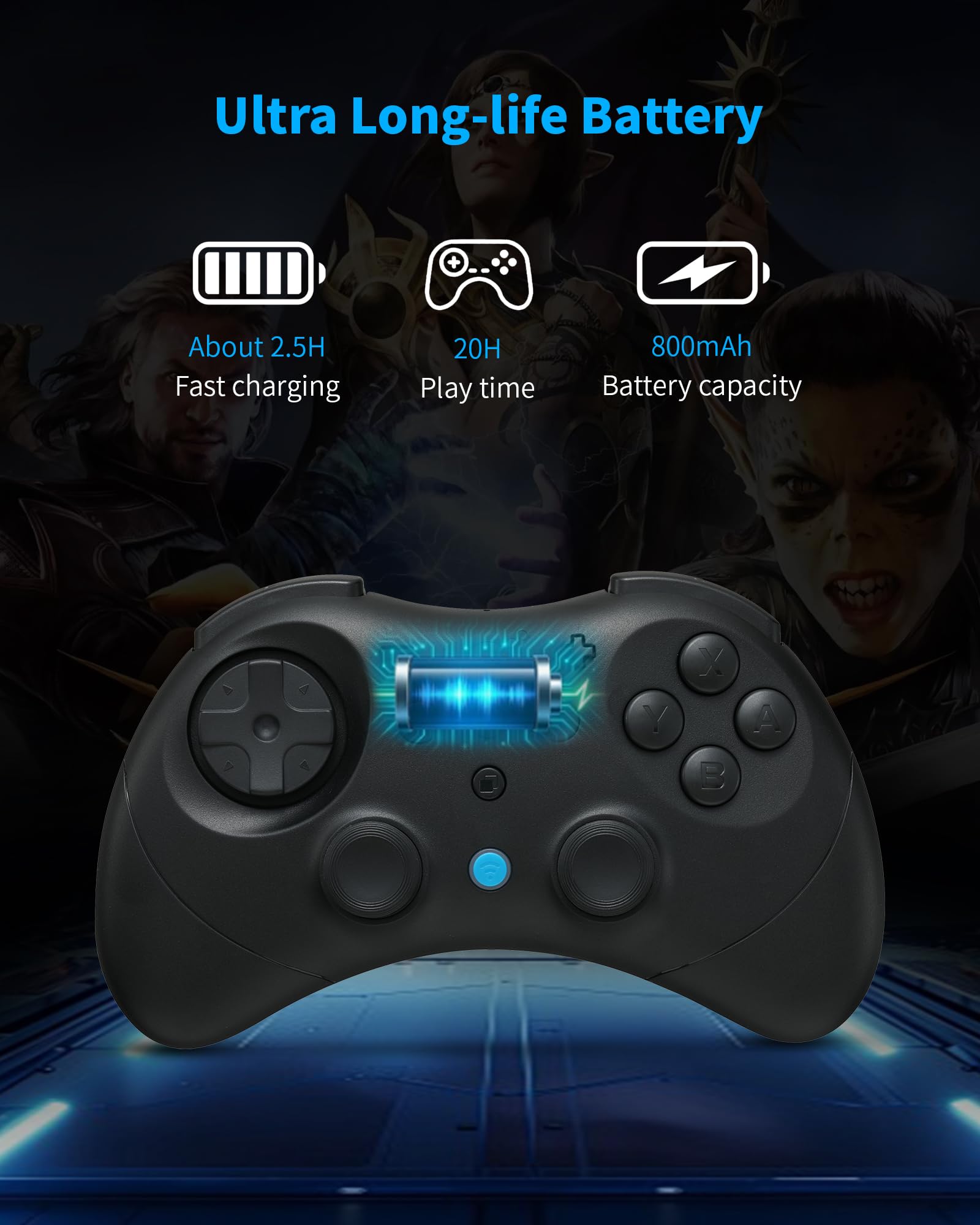 GuliKit Elves 2 Pro Wireless Controller für Switch/Switch 2/PC/Android/iOS, Bluetooth Controller mit Hall Effekt Joystick, 1000Hz Abtastrate, Magnetischem Vibrator, Super Haptik, Rotary Rumble,Schwarz | Für Switch/Switch 2, PC, Android & iOS, 1000Hz Polli