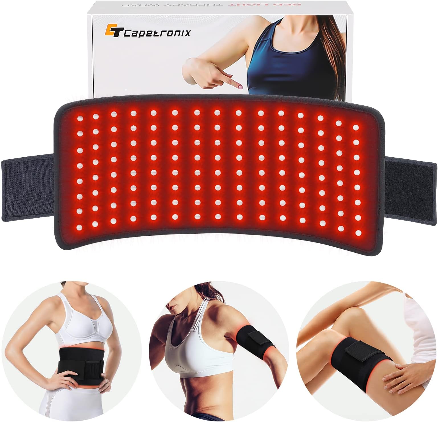 CT CAPETRONIX Red Light Therapy,Infrared Light Therapy Wrap Red Light Therapy Device for Body with Timer,Wearable Therapy Light Wraps are Gift for Family and Friends