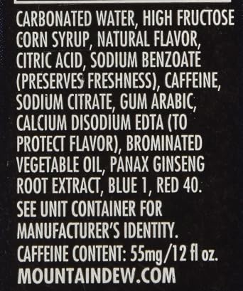 Mountain Dew Voltage Raspberry Ginseng Citrus Soda, 12 Ounce (12 Cans)