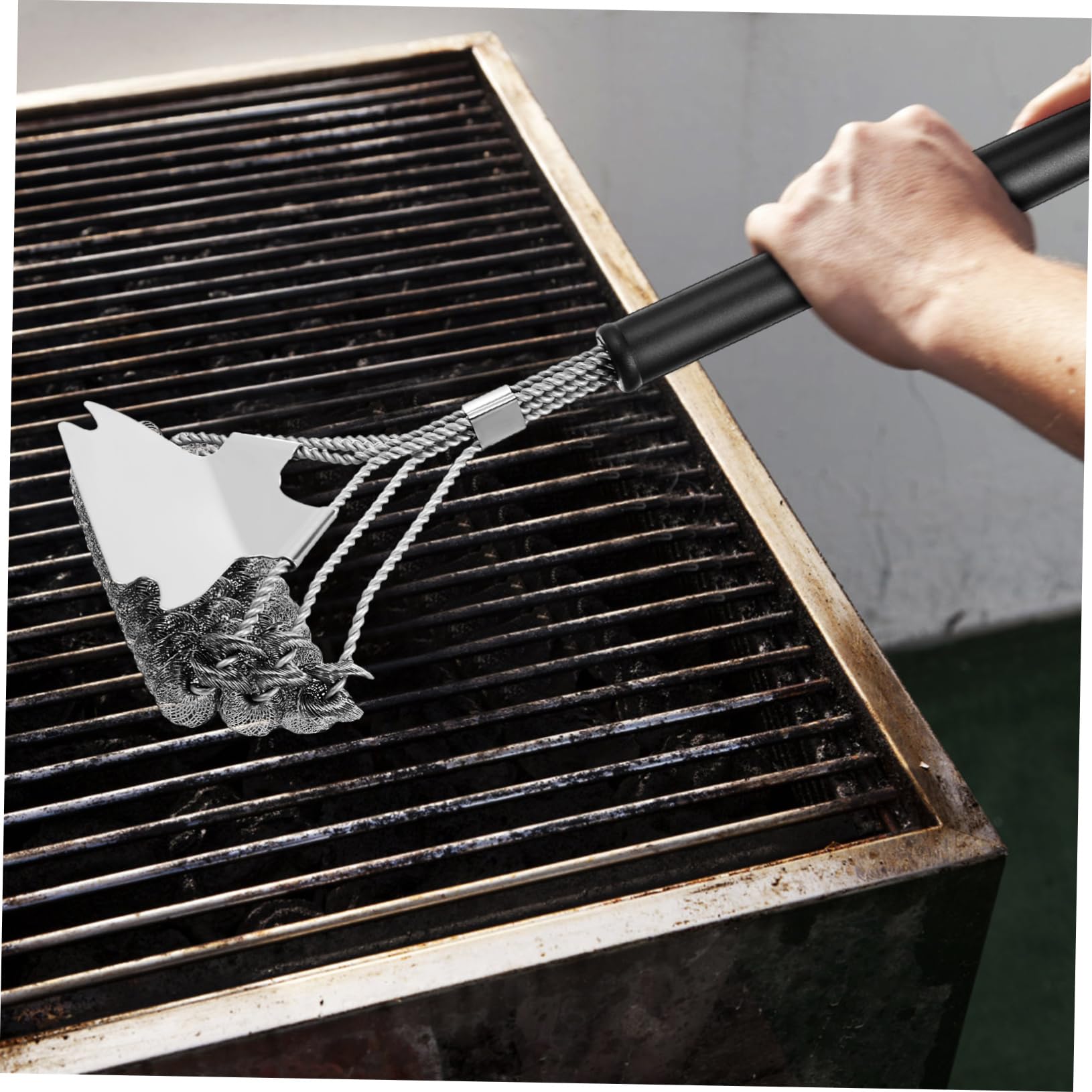 2piezas Cepillos para Parrilla De Barbacoa Herramienta De Cepillo De Limpieza para Parrilla Al Aire Raspador Metálico para Limpiar De Exterior