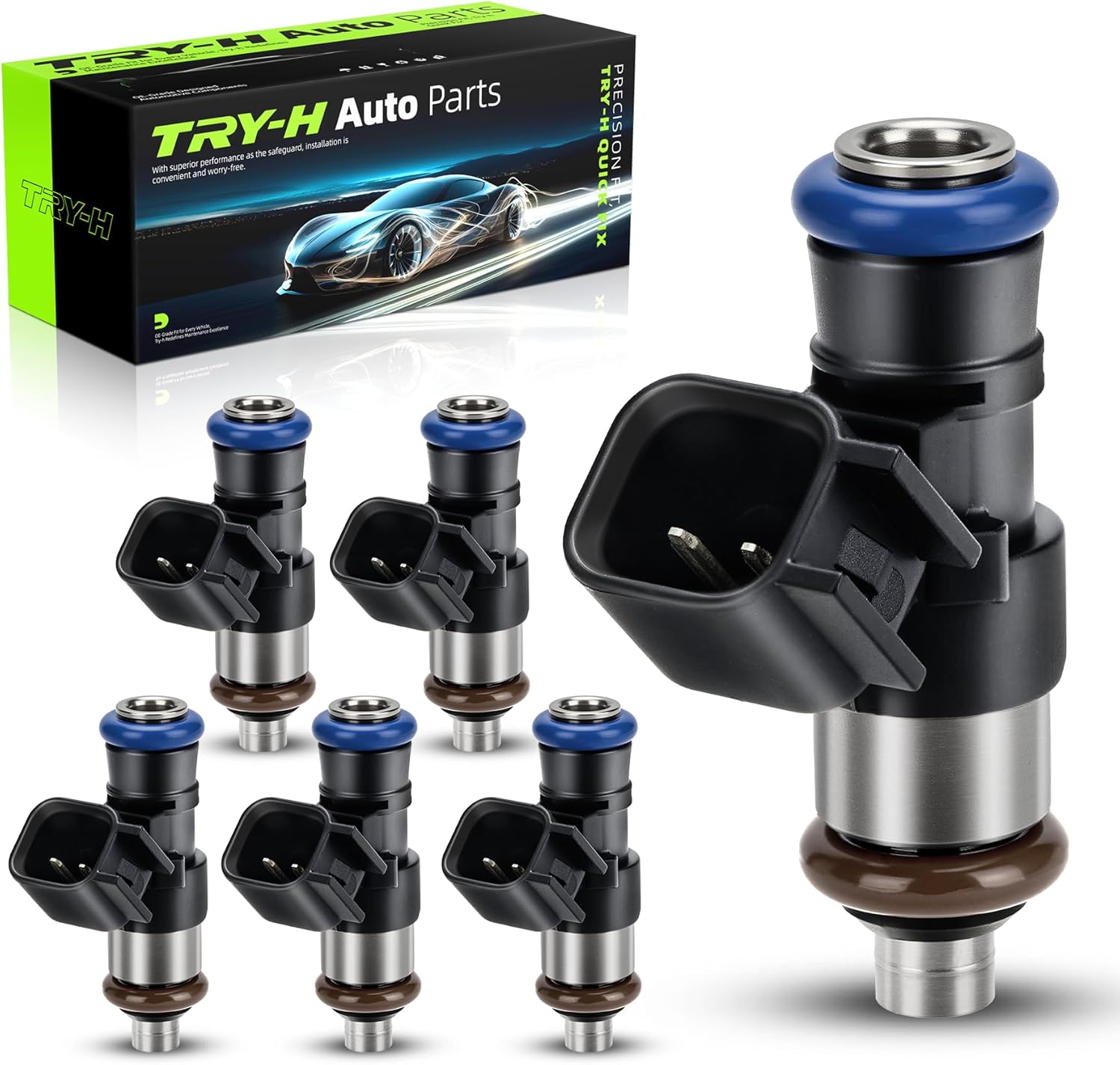 0280158191 Fuel Injectors Fits for Ford Edge Flex Taurus Lincoln MKX MKS MKT MKZ Mazda CX-9 GS/GT Mercury 4 Holes 6Pcs Replace# FJ1116 BR3Z9F593B BR3E9F593F5A 822-11214