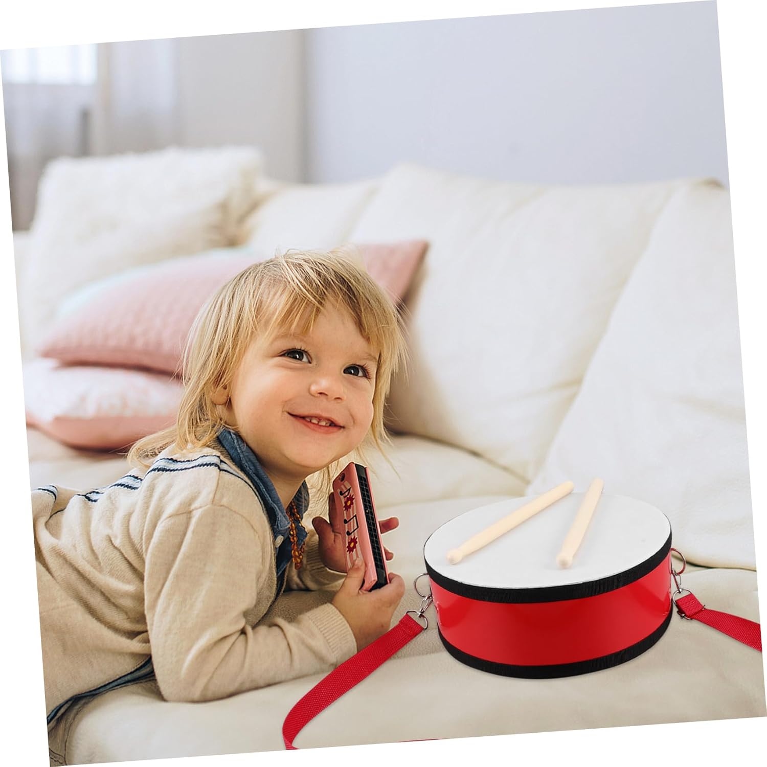 Toddmomy 1Set Red Snare Drum for Portable Marching Instrument with Strap Enhances Rhythm Skills and Teamwork for School Performances and Outdoor Events