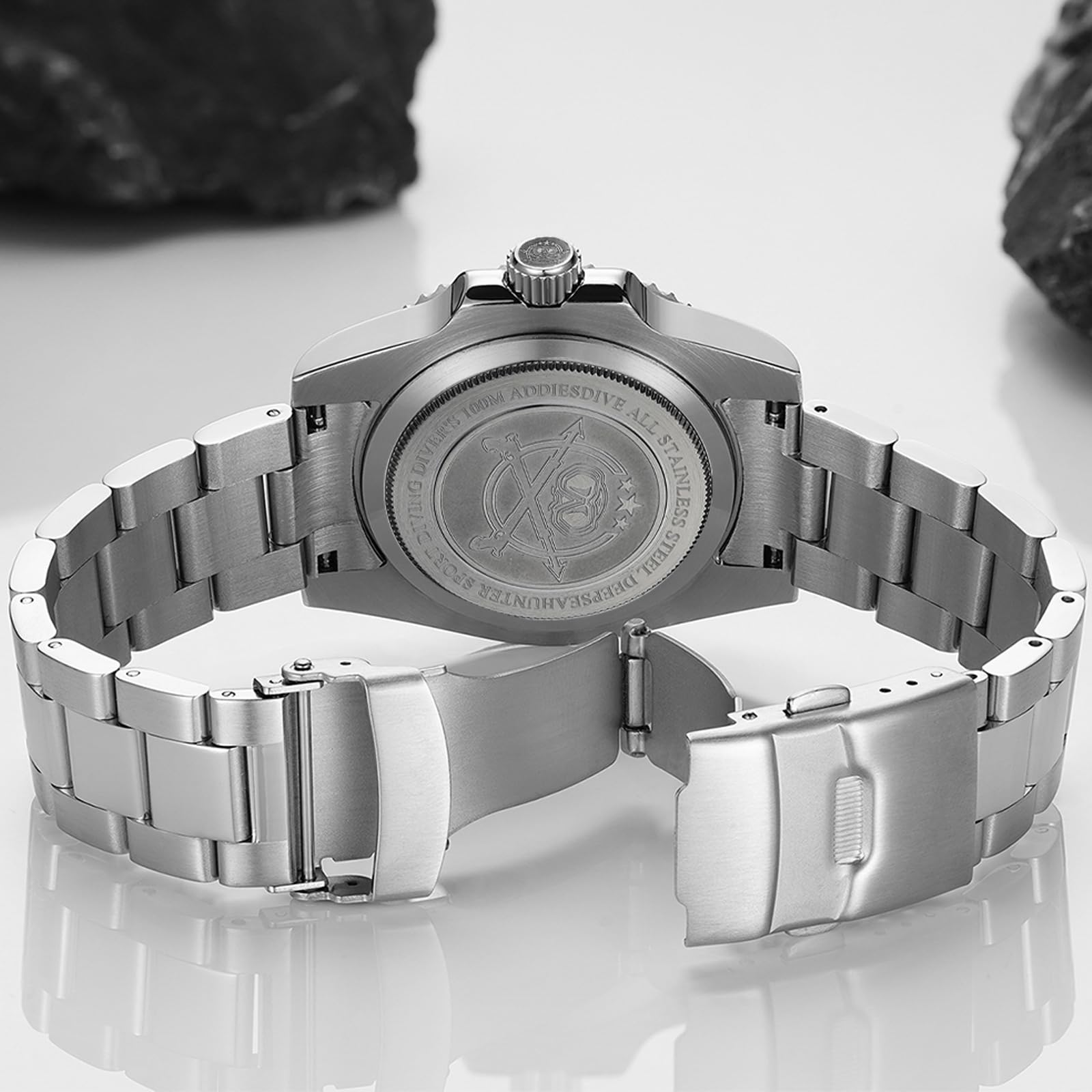 ADDIESDIVE Herren Automatikuhr Taucher Unterwasser 200m Leuchtuhr NH35A/8215 Uhrwerk Edelstahluhr