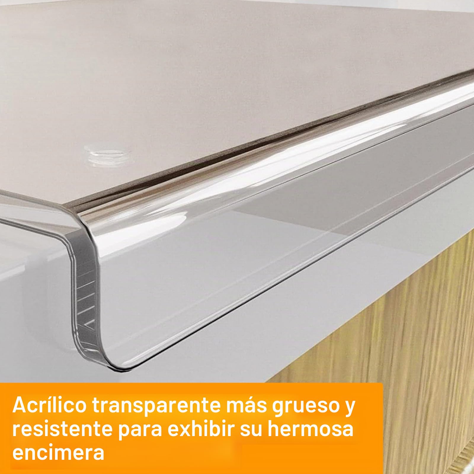 Qivine 45x60cm Tabla Cortar Cocina Plastico, Acrílica Transparente Protector Vitroceramica con Borde, Antideslizante Cubre Encimera Multifuncional para Cortar Frutas, Pan, Verduras