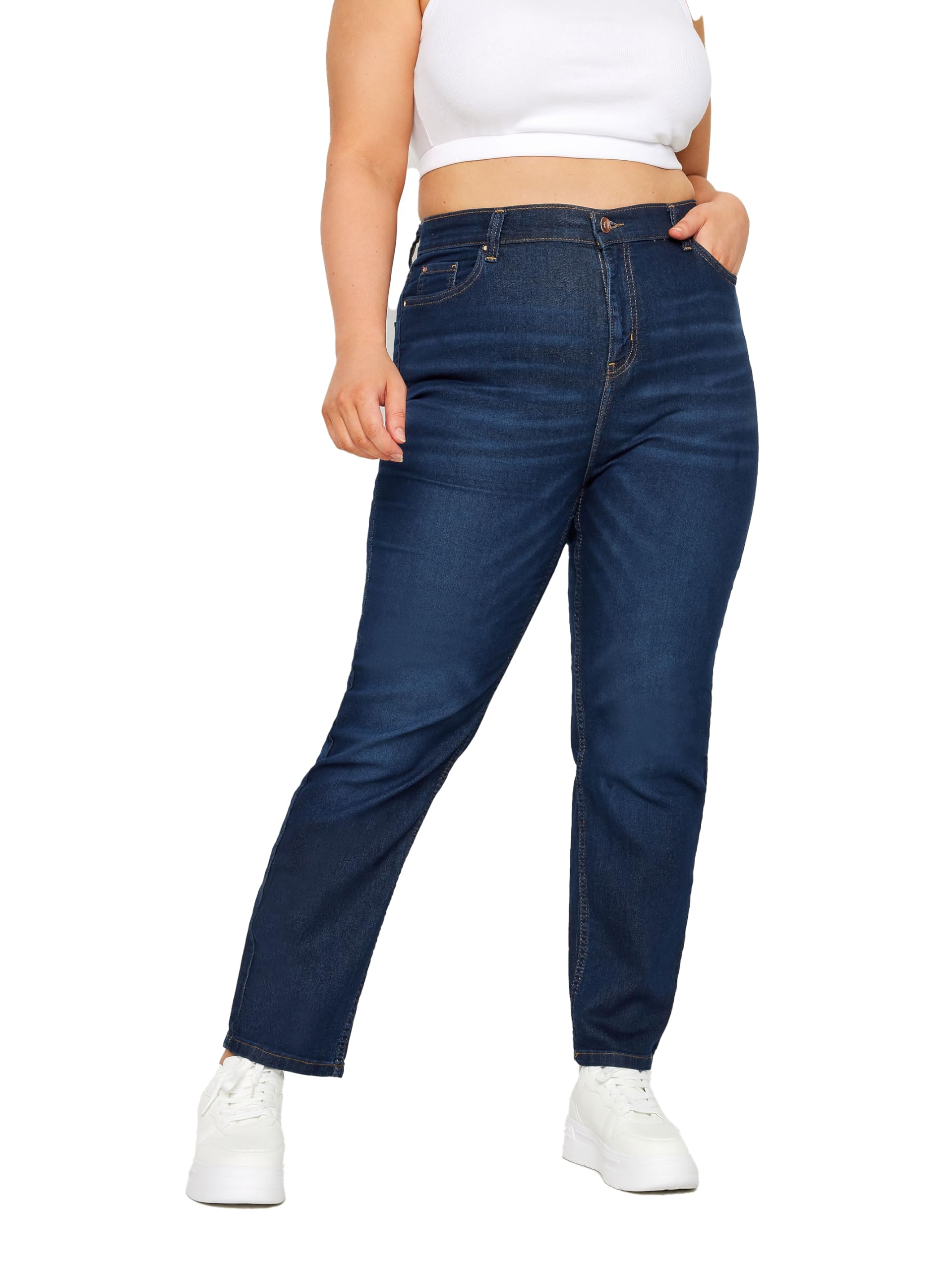 Yours Women's Indigo Straight Leg Jeans In Small