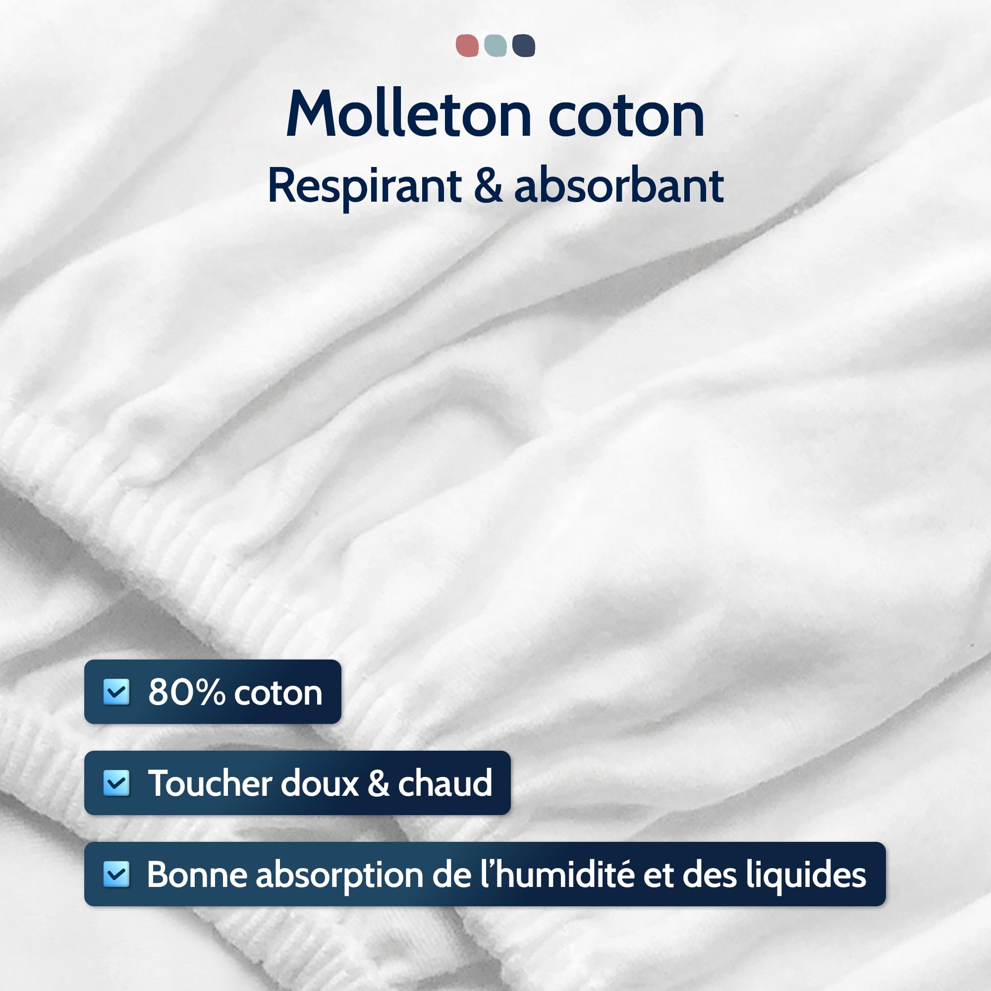 Linge des Familles – Protector de colchón 160 x 200 cm – Impermeable y transpirable – Grandes gorros – Forma sábana bajera – Certificado OkTex ®