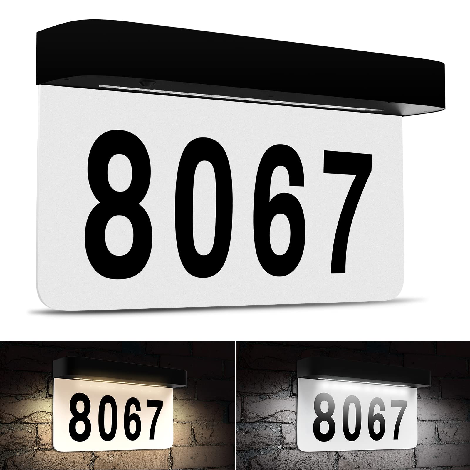 Buy House Numbers Solar Powered, Homlux LED Lighted Address Plaque