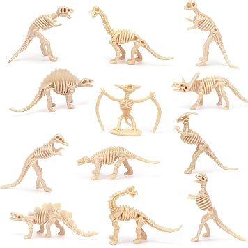 SAYAYA 24 Pcs Easter Eggs Filled with Dinosaur Fossil Skeletons Inside, Mini Dinosaur Skeleton Toys Figures for Kids, Colorful Easter Eggs Basket Stuffers Eggs Hunt Gift Classroom Prizes Party Favors