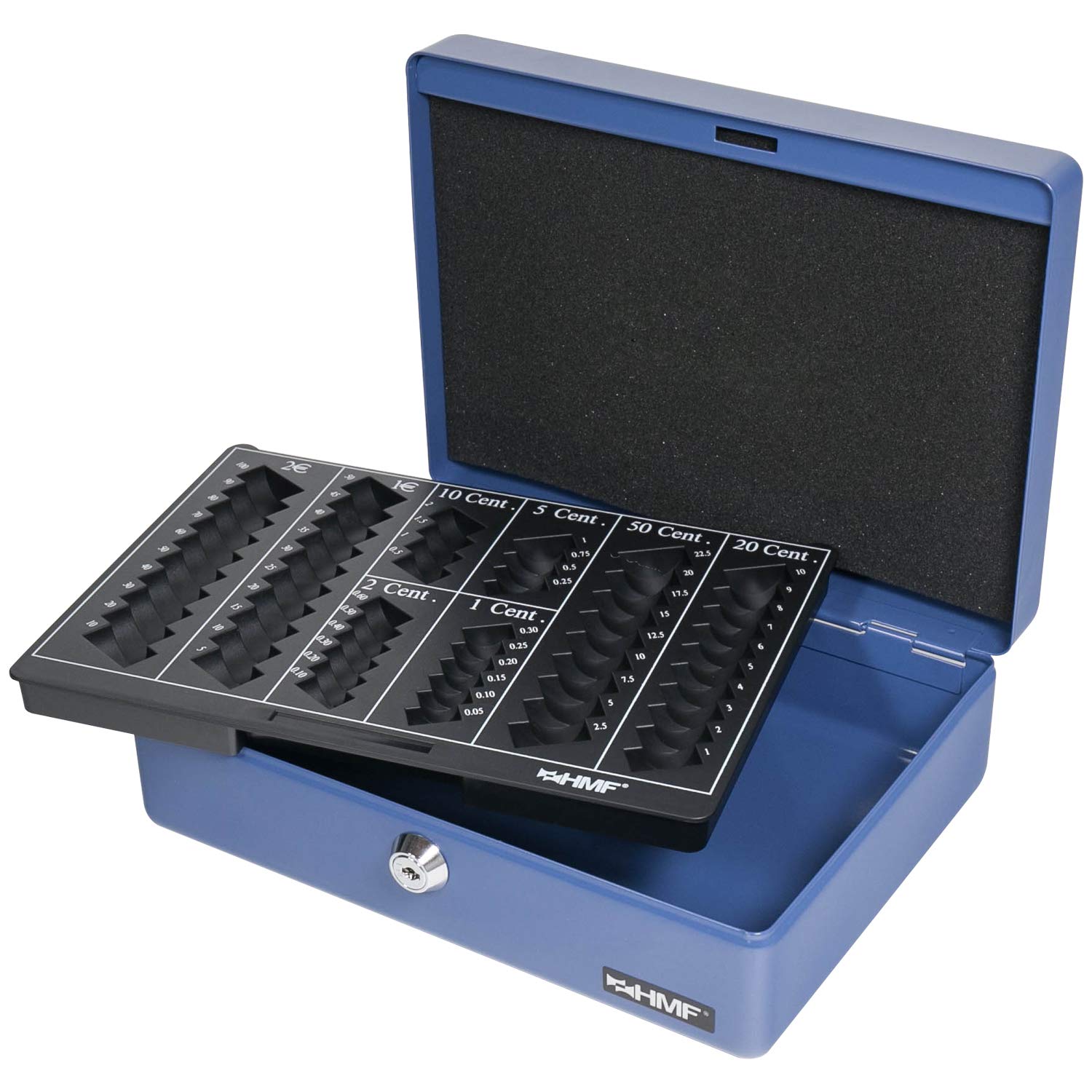 HMF 208-05 Caja de caudales, para monedas 25 x 18 x 9 cm, azul
