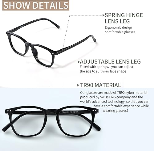 Miniatura 3 de Lentes de bloqueo de luz azul para computadora, bloqueador de luz azul cuadrado para mujeres, hombres, anteojos de juego antifatiga ocular y AB3302