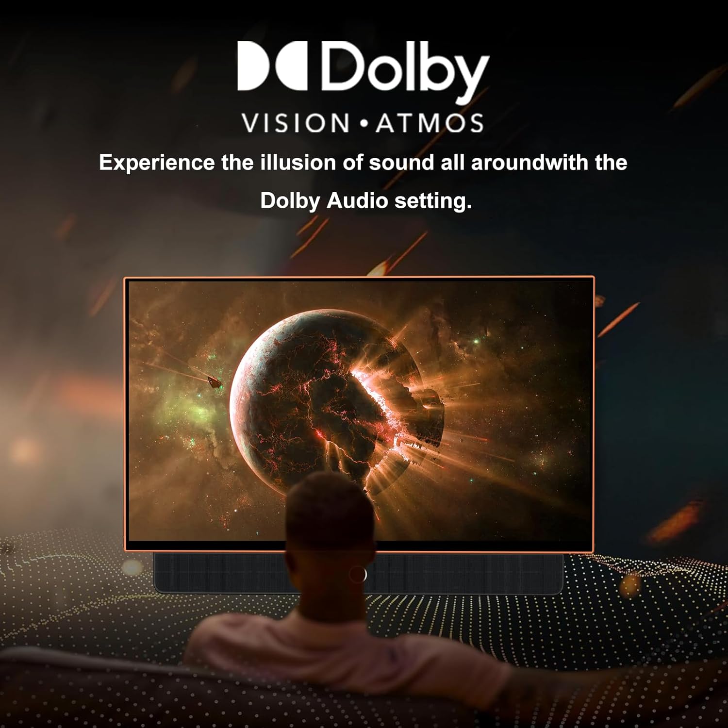 27-Inch Portable Smart TV with Battery Operated, 1080P FHD Smart TV OS, HDR10, Dolby Audio, Chromecast & Bluetooth, Ideal for Outdoor Viewing, RV Trips, Sports & Movie Nights (G27F, Orange)